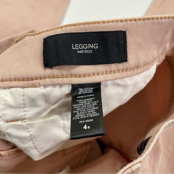 Express Leggings Women's 4S Pastel Pink Mid Rise Stretch Distressed Ripped Knee - Picture 3 of 10